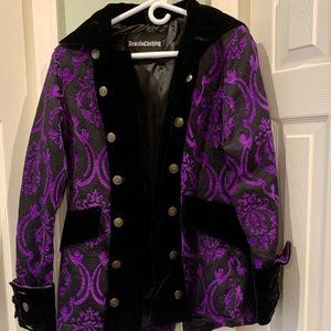 Dracula Clothing, Jackets & Coats, Purple Brocade Female Pirate Jacket  Skirt With Suspender Hikes